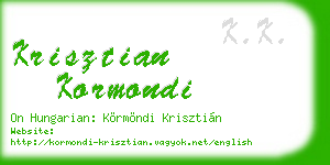 krisztian kormondi business card