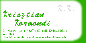 krisztian kormondi business card